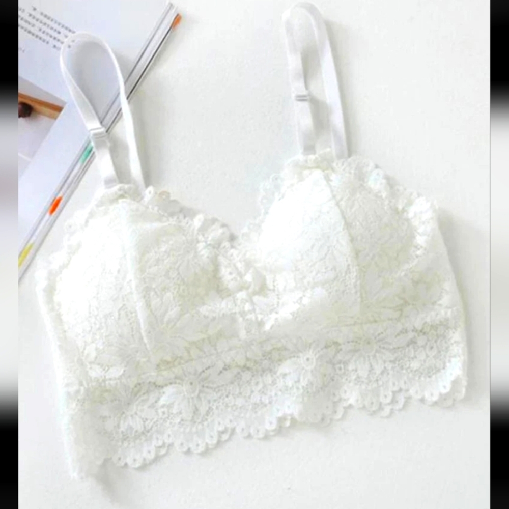 White Lace Bralette with Adjustable Straps